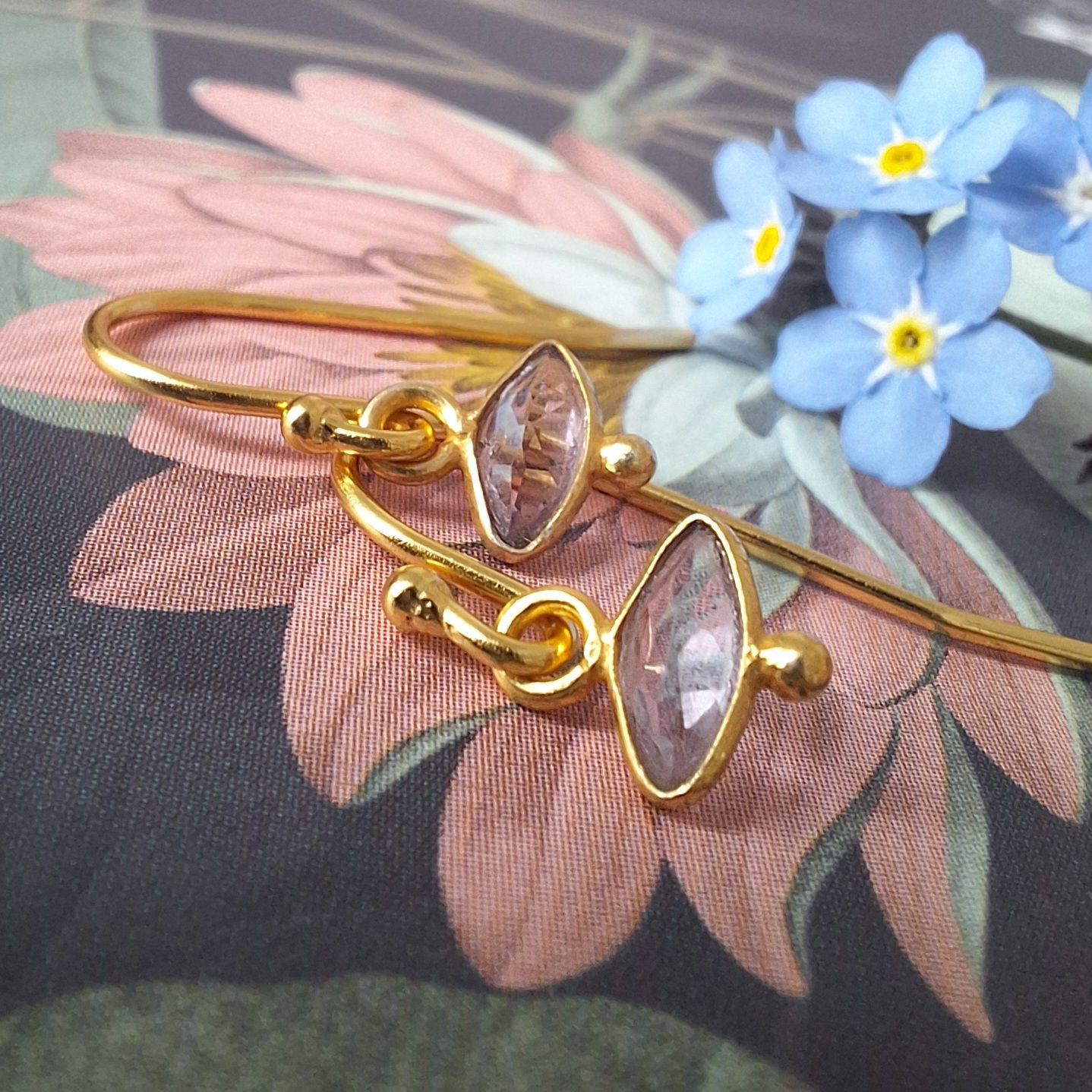 AMETHYST EYE Ohrringe 925 Silber (vergoldet)
