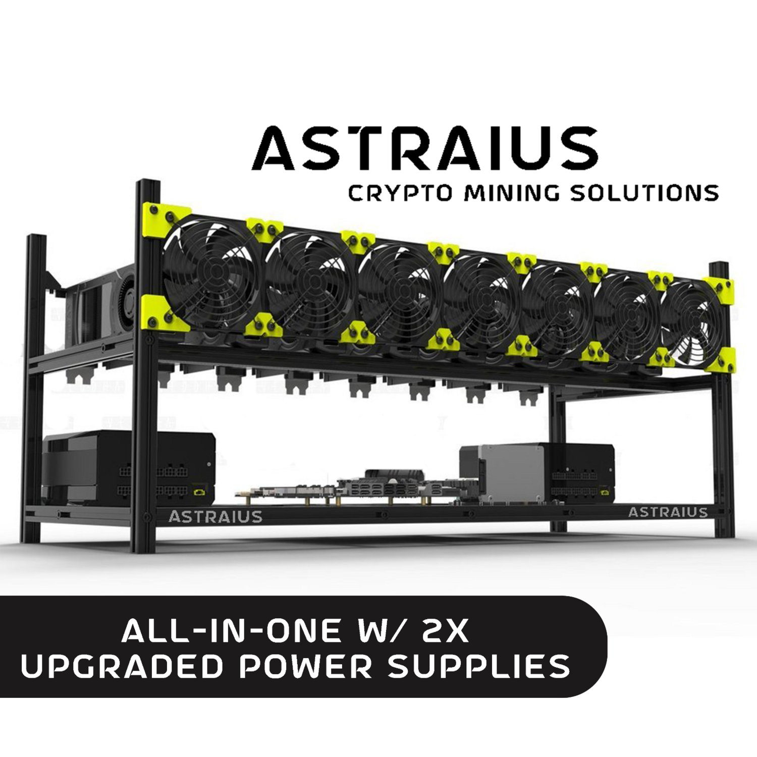 Mining Rig Kit, All-In-One w/ 2x Upgraded Power Supplies 8 GPU Cryptocurrency