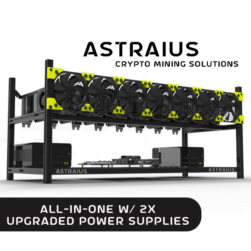 Mining Rig Kit, All-In-One w/ 2x Upgraded Power Supplies 8 GPU Cryptocurrency