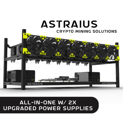 Mining Rig Kit, All-In-One w/ 2x Upgraded Power Supplies 8 GPU Cryptocurrency