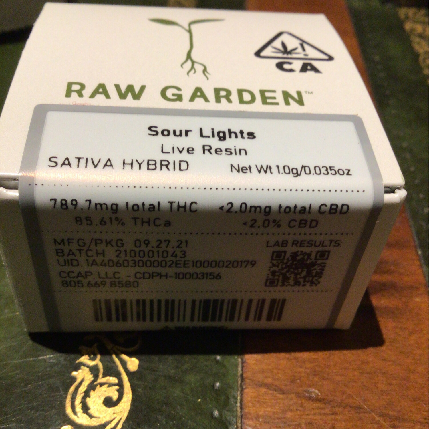RG Sour Lights Live Resin (SAT, Hybrid 85.61%  THC