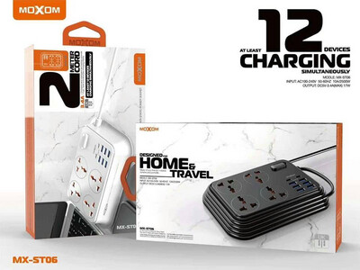 Moxom 12 devices charging 4 port ac - 6 port usb - 2 pd fast charger 