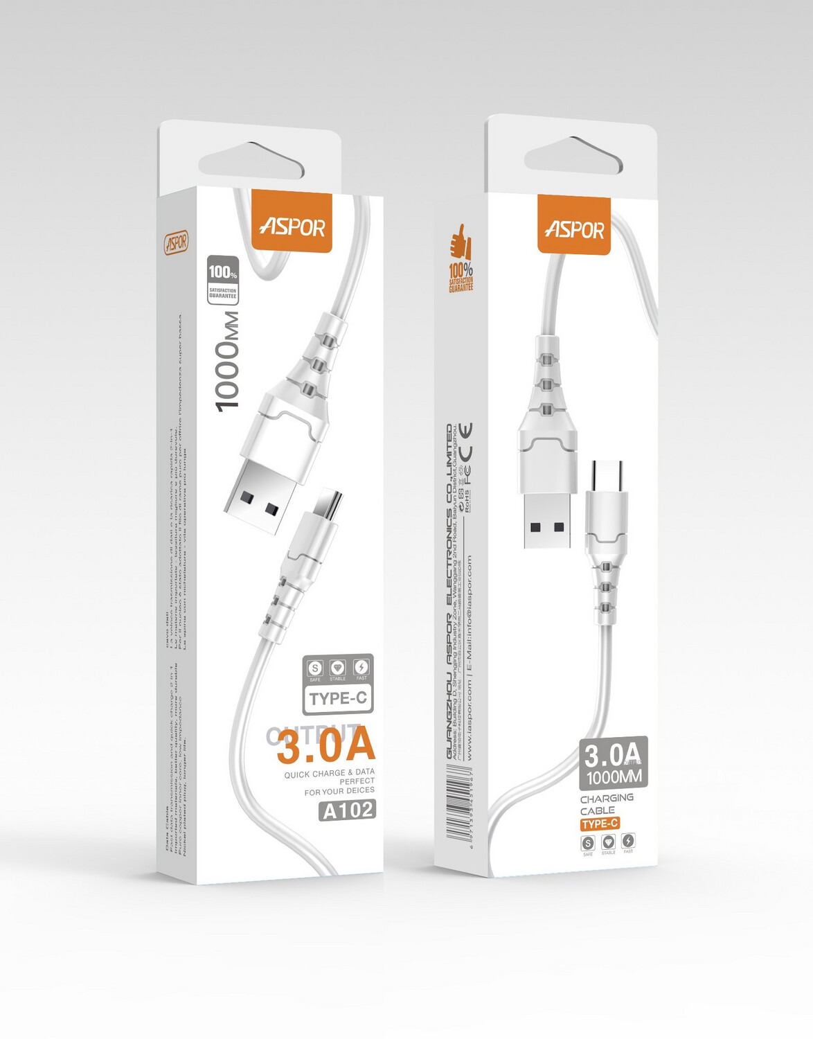 aspor cable 1m quick charge for all phone 6 month warranty