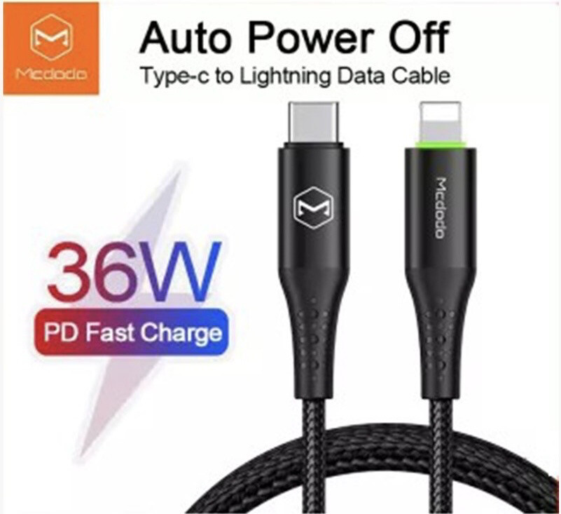 mcdodo smart charger fast type-c to lightning 36w 1.2m