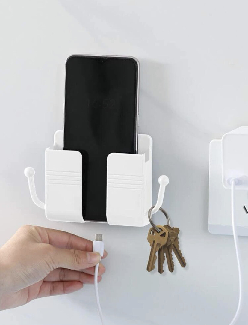 A phone stand for the wall, you can install charging or hanging keys