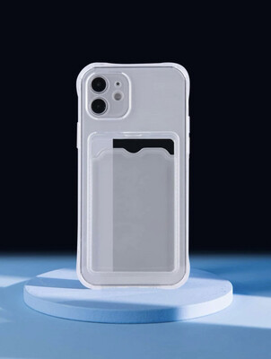Transparent protective cover with a card slot