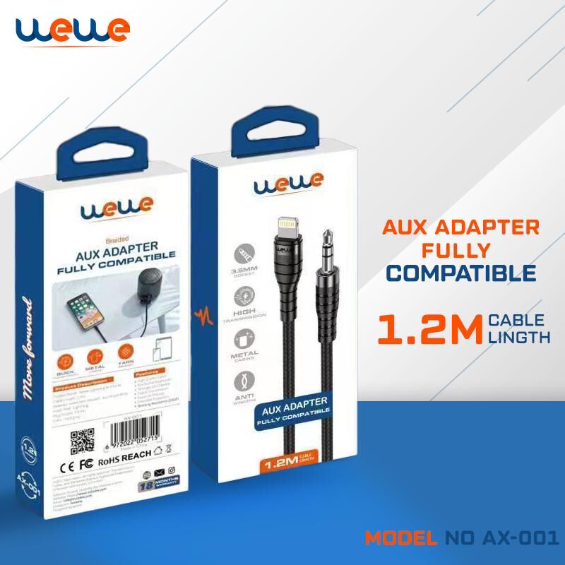 AUX for iPhone from wewe, original clear sound quality, 18 months warranty