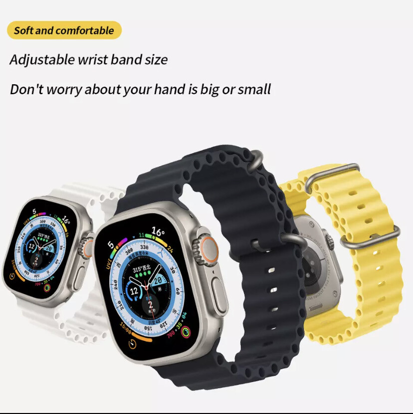 strap apple watch ocean  For Size ( 42-44-45-49 ) Perfect light weight and beautiful sporty design