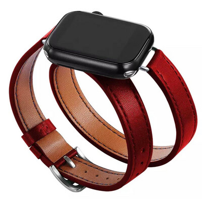 Women's Apple Watch strap leather design hermes  that wraps on the hands (slim) for all sizes, in distinctive colors