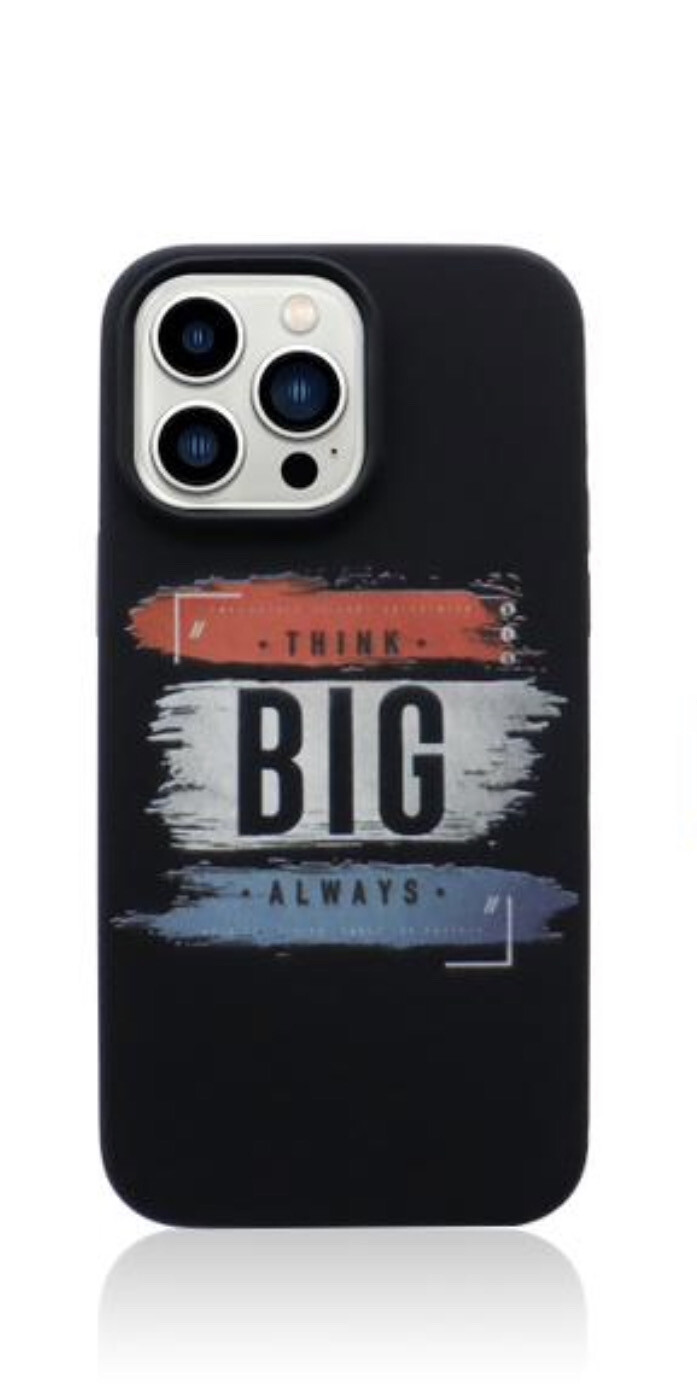 Silicone case soft touch laser printing ( think big always ) 