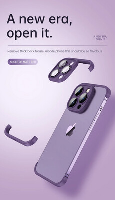 Cover the edges of the iPhone with camera protection, it will be a protection for the edges and a beautiful shape Available in black, purple, cyan