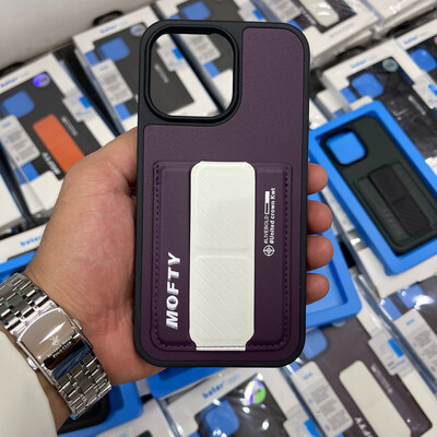 Mofty case, 4 in 1, with a place for cards, a magnet grip, and a stand in length and width