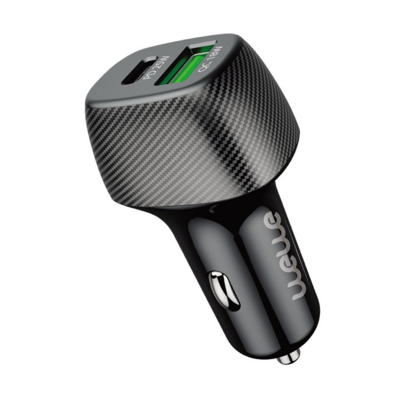 Wewe car charging, with two fast charging ports, PD and USB, with a power of 43 watts, 18-month warranty