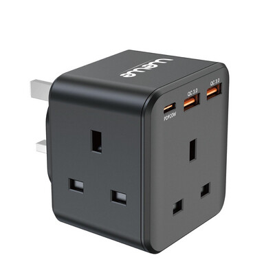 Wewe universal adapter 3250w 3 port charger 2 usb 1 pd fast charge 18 months warranty 