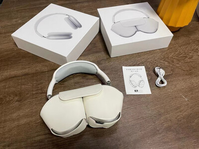 Airpod max , three colors: blue, white, max black, sound quality, strong insulation, head pillow, compatible with all devices, with the ability to control volume and pause playback
