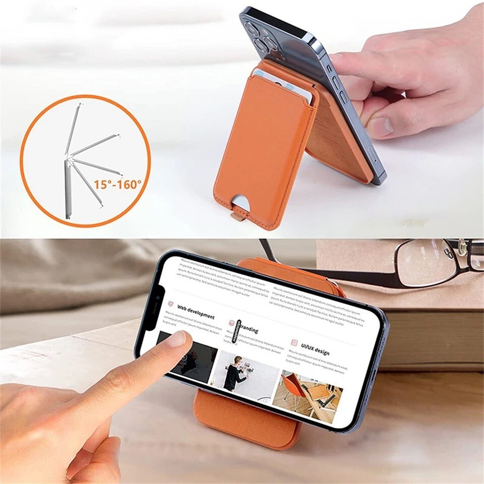 Wallet Magsafe a magnetic sword stand that holds up to 6 cards and becomes a stand in length and width for strong stability