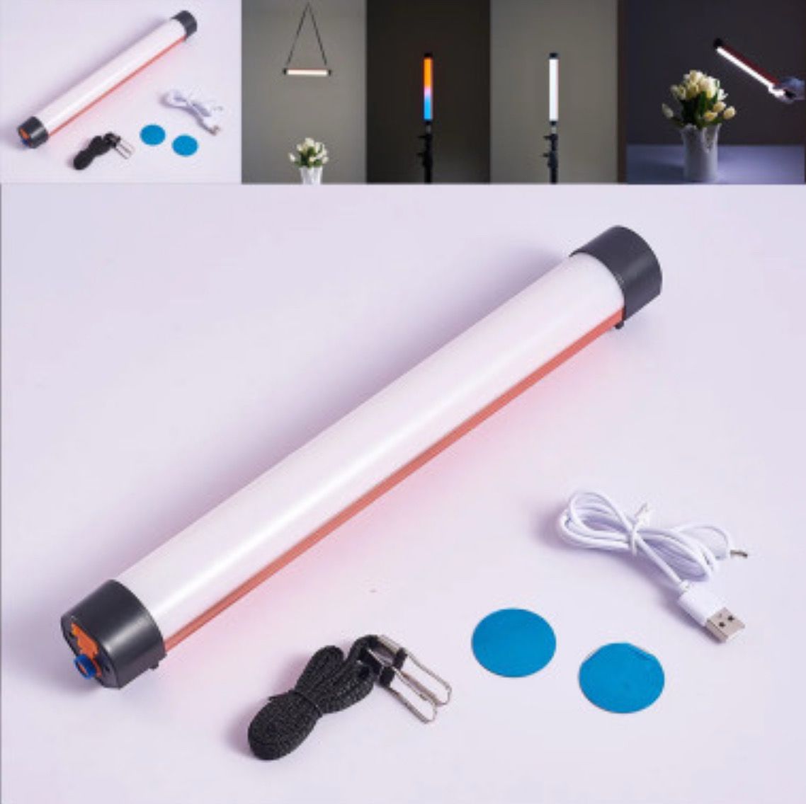Powerful light, 400 watts, 3-color charging, with a magnetic flasher, and you can mount it on a stand with a bag and belt battery 5800mAh for white light 6to7 hours working 
