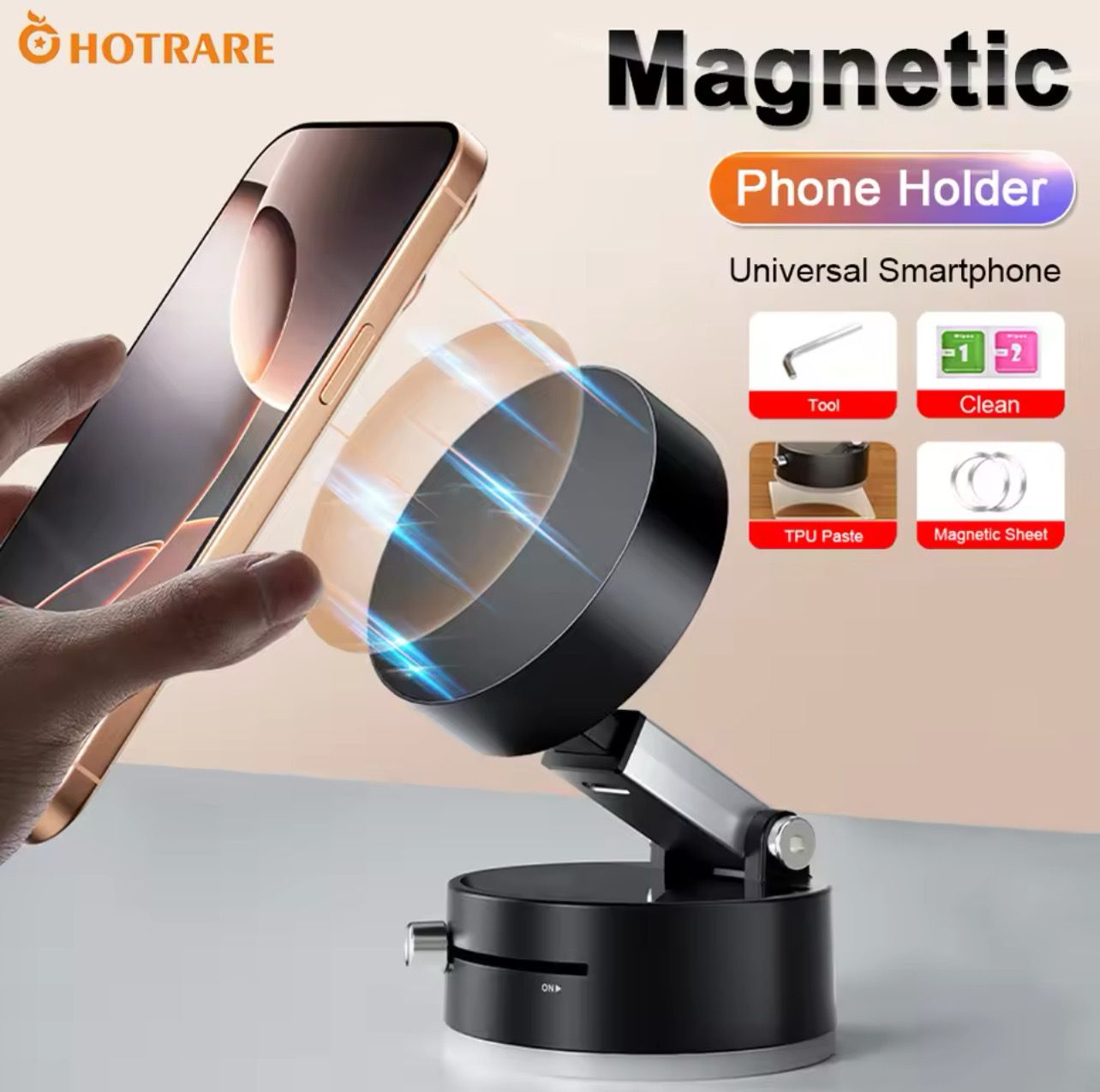 Car holder MagSafe magnetic Animated button fixing For smooth surfaces 