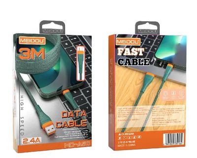 Meidou cable 3 meter &amp; 2 meter long type-c and lighting