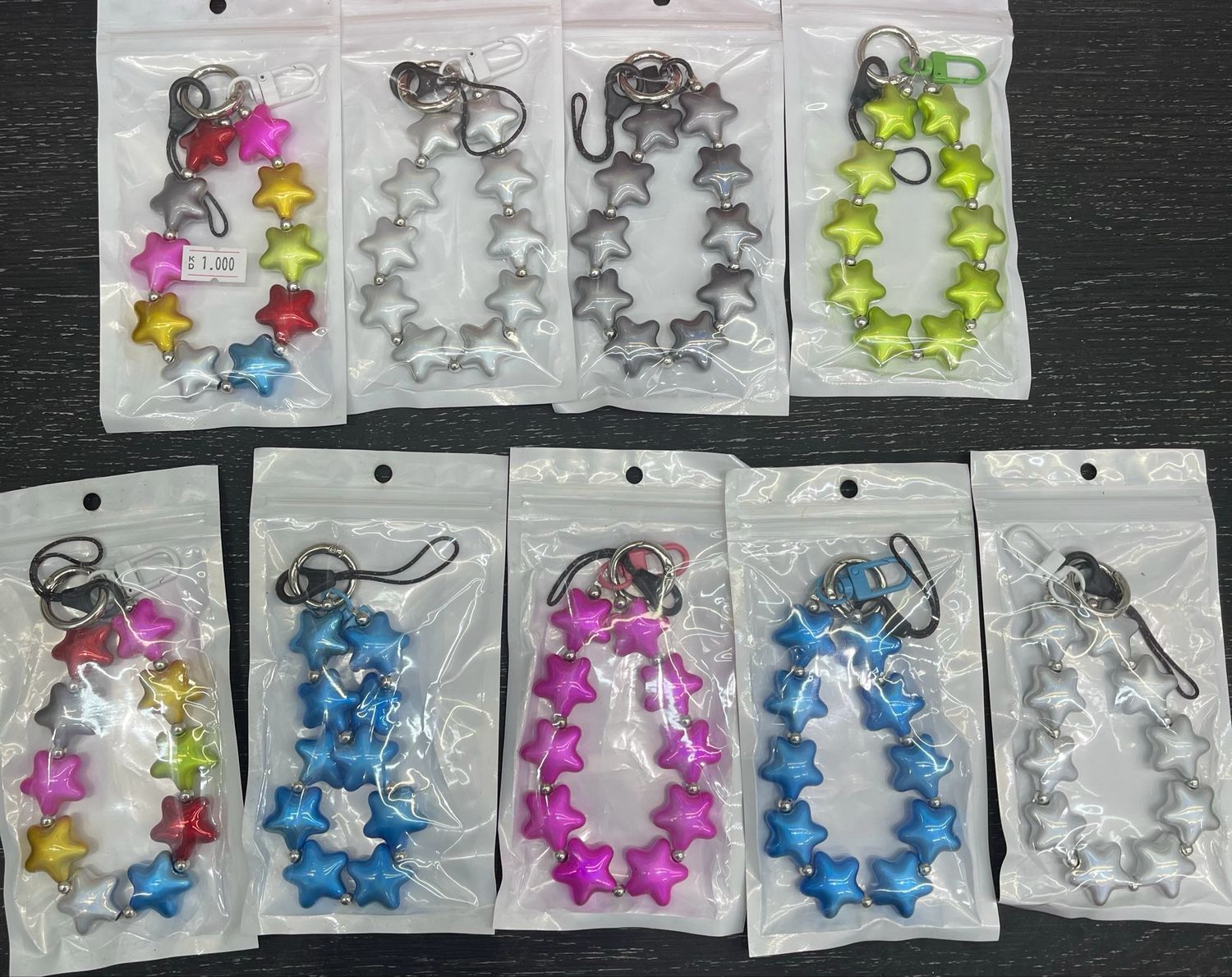 Star hanging strap for phones and bags plastic small 