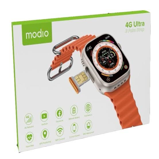 Watch ultra modio , 4g Android system, 64GB memory ram 4Gb Sim card  and Wi-Fi and Bluetooth communication Photo albums notices Download app (WhatsApp - TikTok - YouTube - etc.)