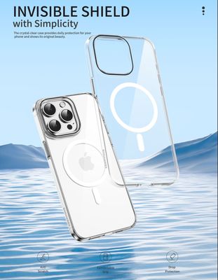 Featherweight Case, Light Transparent, Strong Shock Protection, Equipped with a MagSafe Charging or Gripping, non-yellowing , Chain Buttons