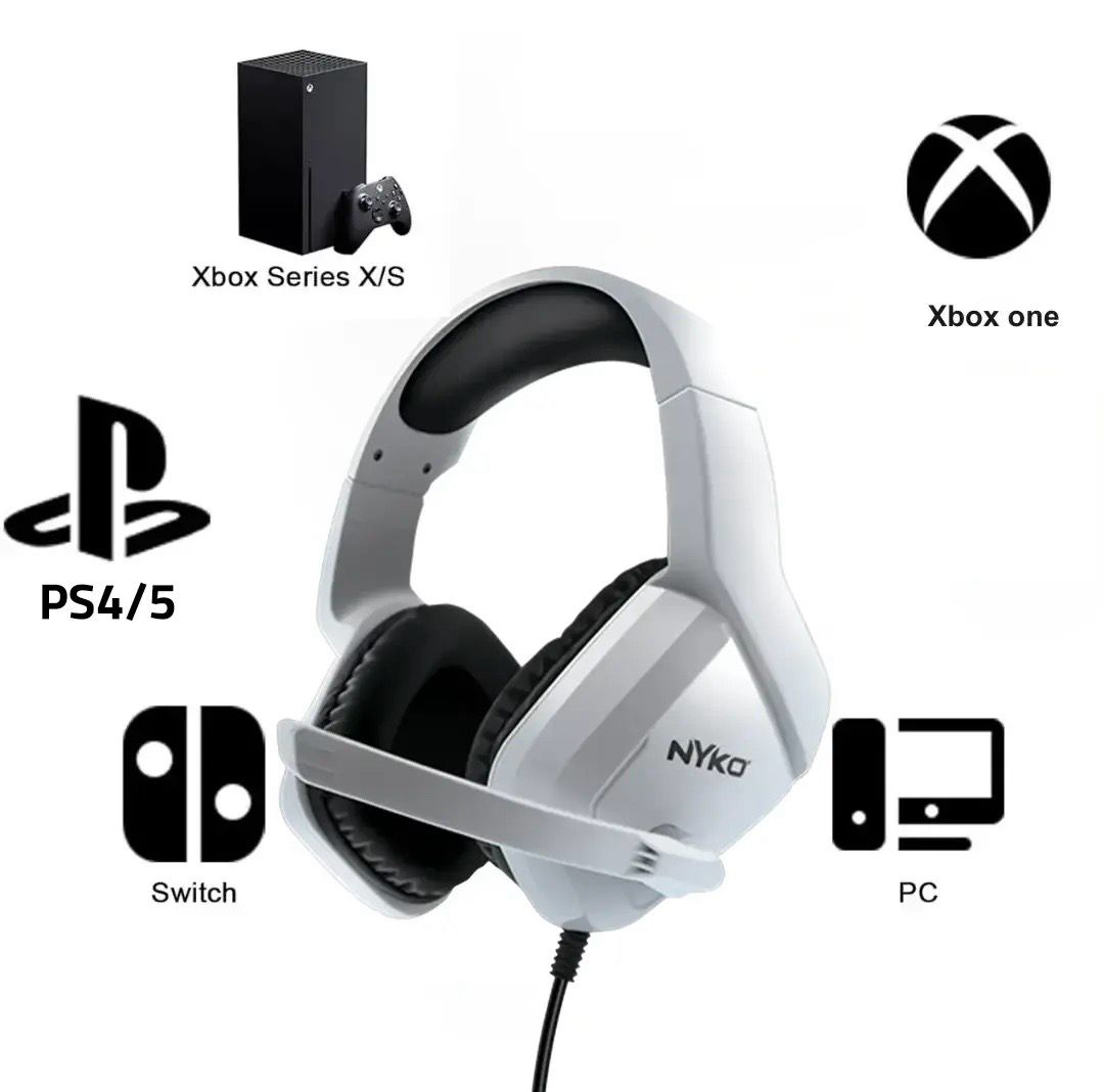 Nyko headset for Sony and PC for gaming, high sound quality and microphone