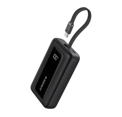 Anker Power Bank 20,000 mAh, fast charging up to 30 watts for all devices, with a handle, Type-C cable, an input to add a cable, and a charging indicator