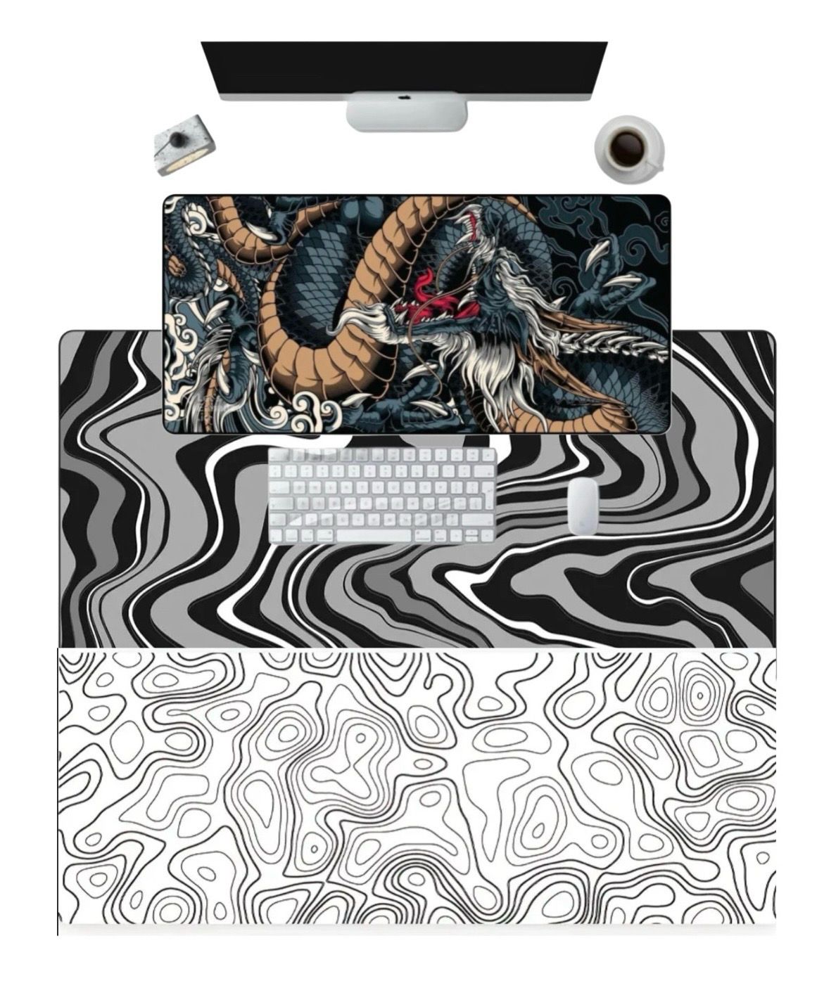 Large mouse pad, 90 cm, waterproof, anti-slip, speed control, high-quality material, various shapes size 90-40c