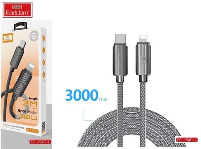Earldom Type-C to lighting 30W Fast Charging 3m Raw Cable