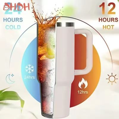 Car Mug Keeps Hot and Cold with a Drinking Spoon and Handle, 40 oz