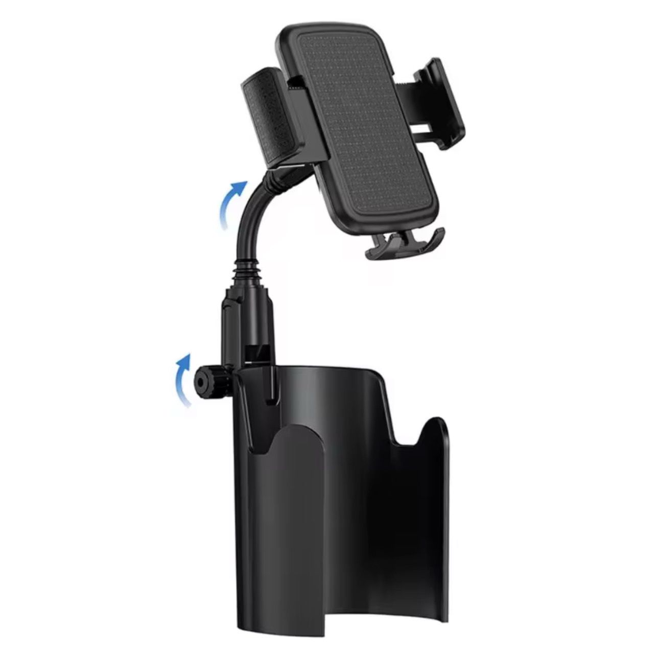 The mobile cup holder clips  for the car is fixed without filling the cup space. You can use the cup and the stand together.