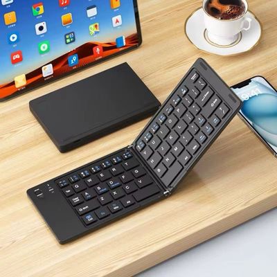 Bluetooth keyboard, foldable, convenient size, lightweight, and compatible with Apple and Android.
