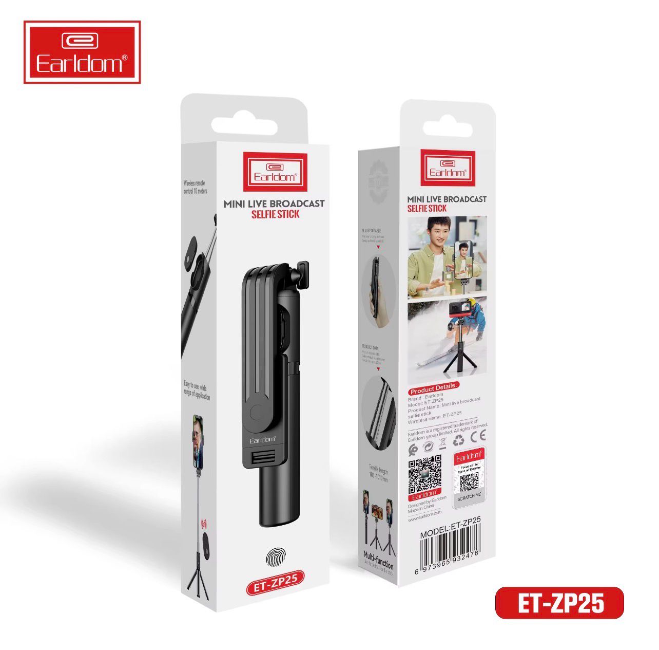 Stand live broadcast selfie stick p50 wireless pink color 