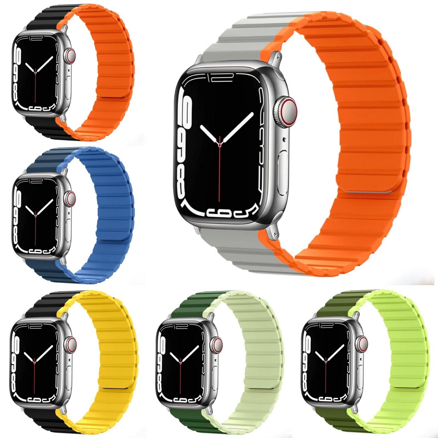 Apple watch strap, two-color magnet, with a line of size 42-44-45-46-49, and Huawei and Samsung watches, size 22 mm
