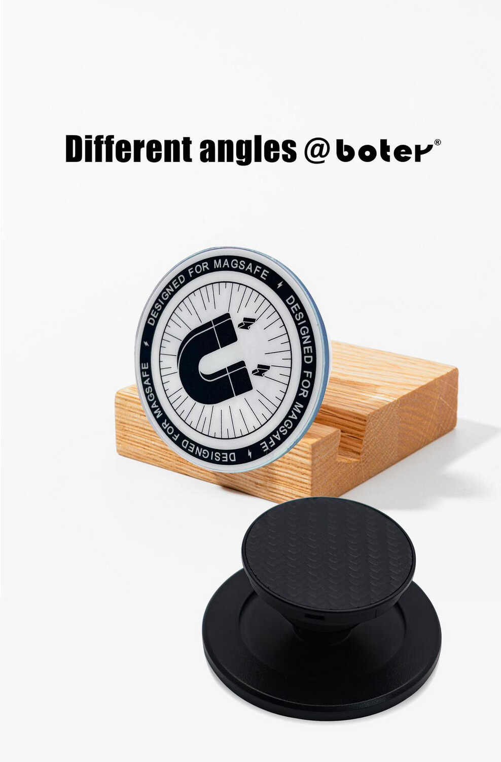 Pop-up grip, strong magnet, and a grip Hold it and it becomes a stand