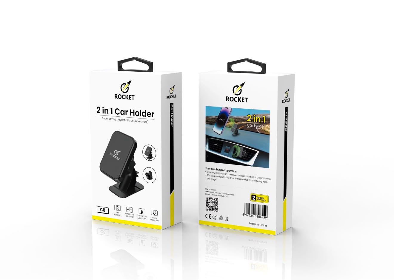 Rocket Stand 2 in 1 magnet 360  degrees Ac and decor  strong magnet suitable for all cars