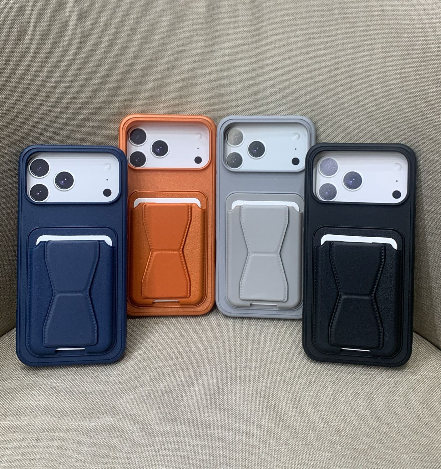 Mofty case practical leather, 4 in 1 wallet, handle, magnet, and stand, length and width