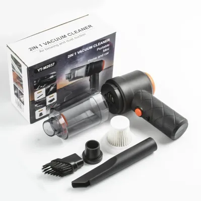 Mini 2 in 1 vacuum cleaner and air blower for car and home, charging with cleaning tools