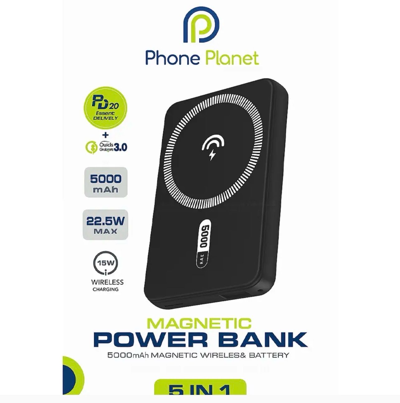 Power bank phone planet 5in1 MagSafe charger fast charging 22.5W 5000mAh