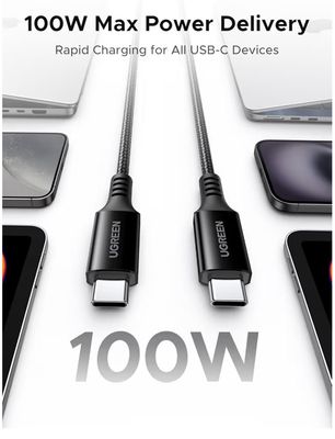 U-Green cable, 2 meters, 18-month warranty, 100 watts, for all devices