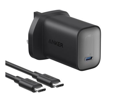 Anker full charger adapter with cable Type-C, 100W fast charging for all devices: phones, tablets, iPads, laptops. 2-year warranty. Cable length: 2 meters.