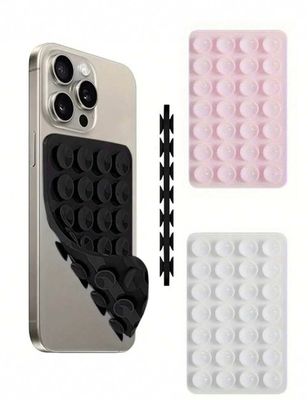 A double side bubbles phone holder that can be phone holder, by pressing the air. You can but your phone on a glass or a smooth place. It is an alternative to a stand. It is useful for clubs and mirrors.