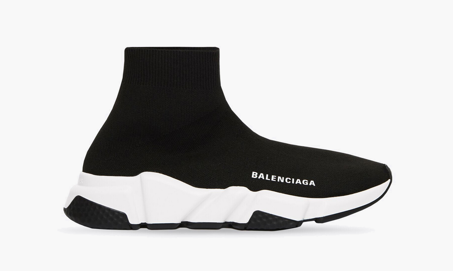BALENCIAGA MEN&#39;S SPEED RECYCLED SNEAKER IN BLACK/WHITE