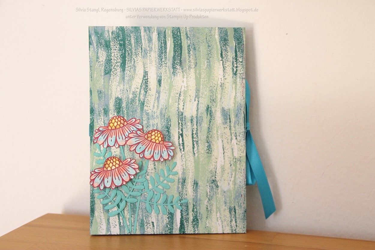 Minialbum aus Briefumschlägen - Drei Blüten