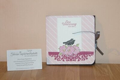 Flip Flap Minialbum - Rosa mit Vogelpaar
