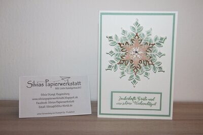 Weihnachtskarte - Edle Schneeflocke