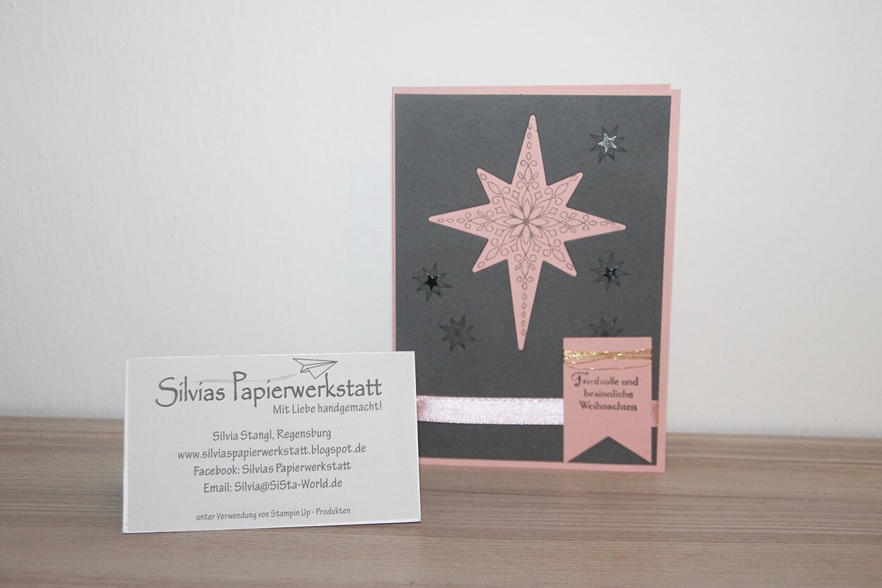 Weihnachtskarte - Rosa Stern
