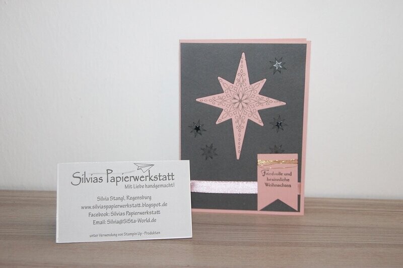 Weihnachtskarte - Rosa Stern