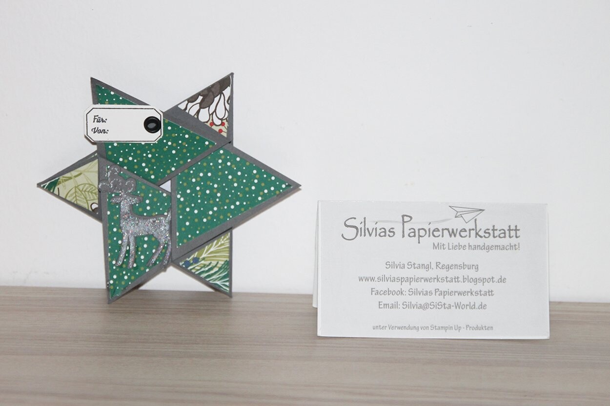 Sternenkarte mit Silberhirsch